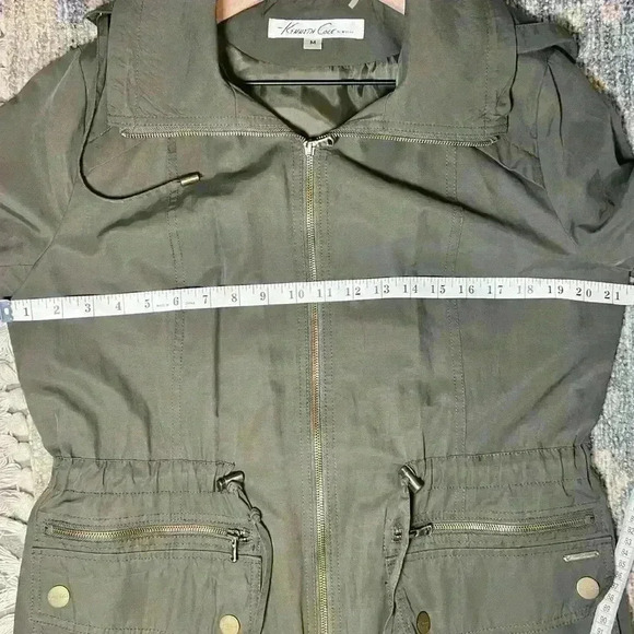 Kenneth Cole Women’s Anorak Olive Green Utility Jacket Size Medium - Picture 12 of 16
